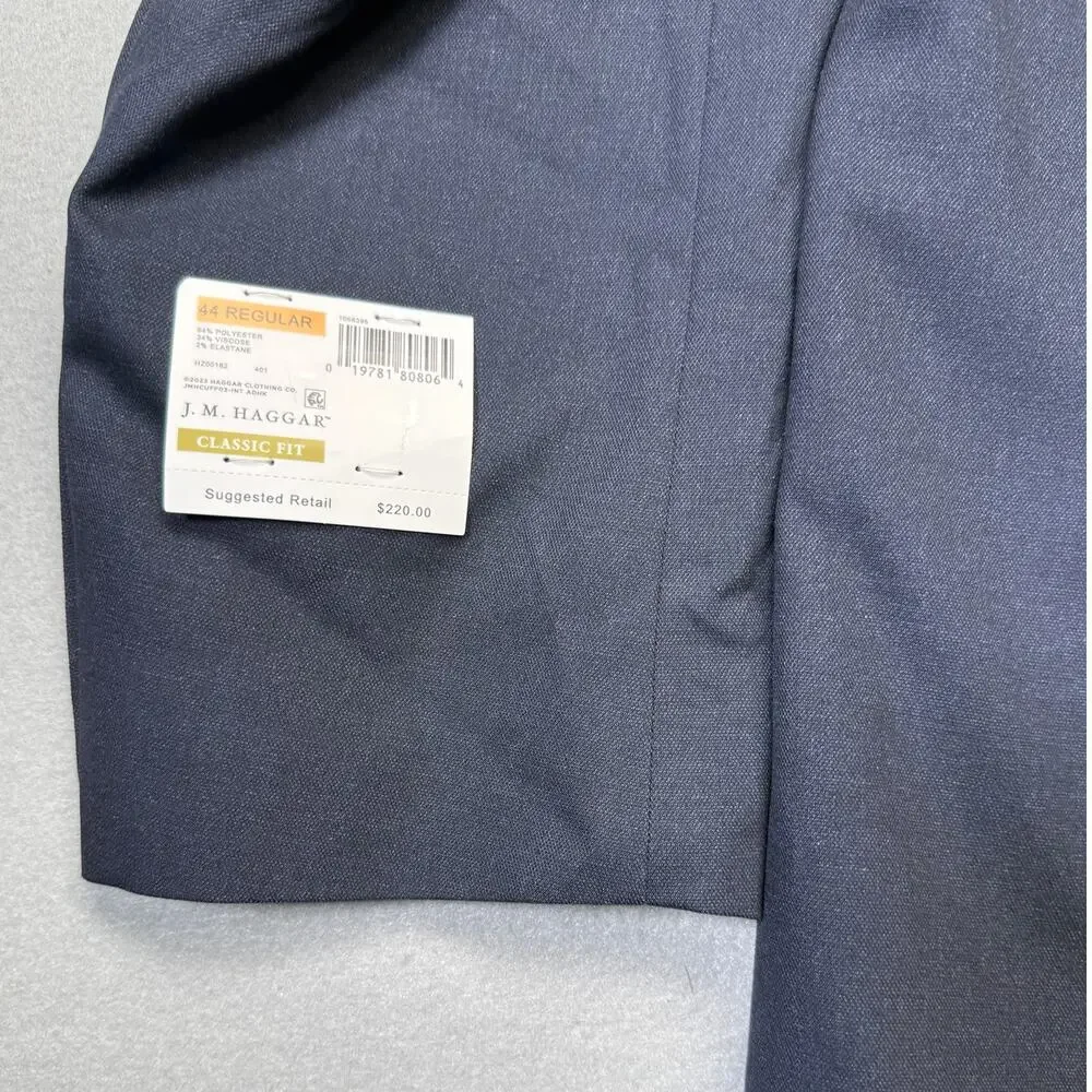 Haggar Men's Classic Fit Premium Stretch Suit Jacket  Dark Navy 44R $220